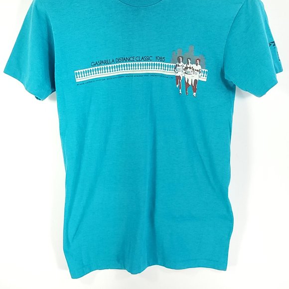 Vtg Gasparilla Distance Classic Tampa Graphic T-Shirt Men's Med Blue Sport T 80s - Picture 2 of 10